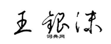 梁錦英王銀沫草書個性簽名怎么寫