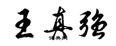 胡問遂王真強行書個性簽名怎么寫