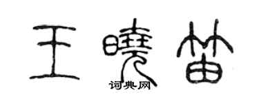 陳聲遠王曉笛篆書個性簽名怎么寫