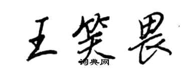 王正良王笑畏行書個性簽名怎么寫