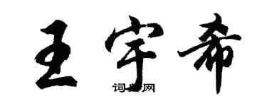 胡問遂王宇希行書個性簽名怎么寫