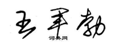 朱錫榮王軍勃草書個性簽名怎么寫