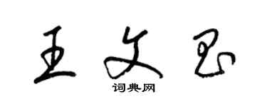 梁錦英王文昌草書個性簽名怎么寫