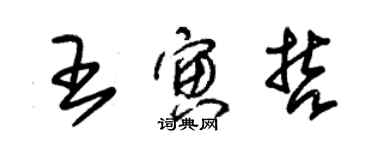 朱錫榮王寅哲草書個性簽名怎么寫