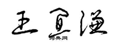 曾慶福王宜謙草書個性簽名怎么寫