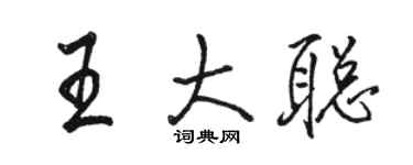 駱恆光王大聰行書個性簽名怎么寫