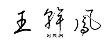 梁錦英王乾鳳草書個性簽名怎么寫