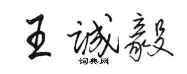 駱恆光王誠毅行書個性簽名怎么寫