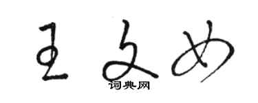 駱恆光王文女草書個性簽名怎么寫