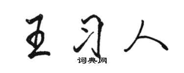 駱恆光王習人行書個性簽名怎么寫