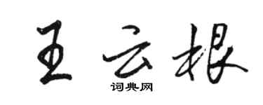 駱恆光王雲根行書個性簽名怎么寫