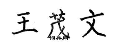 何伯昌王茂文楷書個性簽名怎么寫