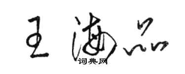 駱恆光王海品草書個性簽名怎么寫