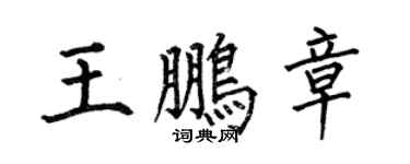 何伯昌王鵬章楷書個性簽名怎么寫