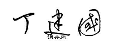 梁錦英丁建國草書個性簽名怎么寫