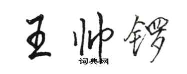 駱恆光王帥鑼行書個性簽名怎么寫