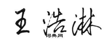 駱恆光王浩淋行書個性簽名怎么寫