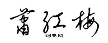 梁錦英蕭紅梅草書個性簽名怎么寫