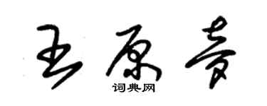 朱錫榮王原夢草書個性簽名怎么寫