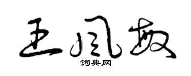 曾慶福王風敏草書個性簽名怎么寫