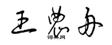 曾慶福王農舟草書個性簽名怎么寫