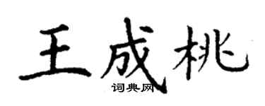 丁謙王成桃楷書個性簽名怎么寫