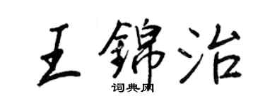 王正良王錦治行書個性簽名怎么寫