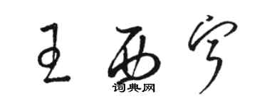 駱恆光王西寧草書個性簽名怎么寫