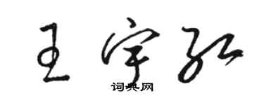 駱恆光王宇紅草書個性簽名怎么寫