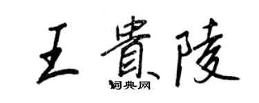 王正良王貴陵行書個性簽名怎么寫