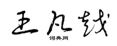 曾慶福王凡越草書個性簽名怎么寫