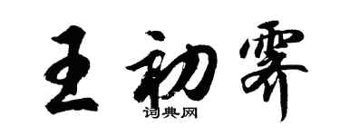 胡問遂王初霽行書個性簽名怎么寫