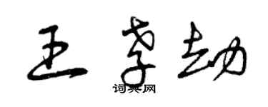 曾慶福王孝劫草書個性簽名怎么寫