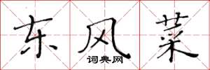 黃華生東風菜楷書怎么寫
