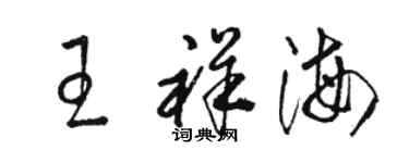 駱恆光王祥海草書個性簽名怎么寫