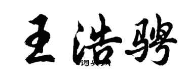 胡問遂王浩騁行書個性簽名怎么寫