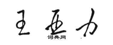 駱恆光王亞力草書個性簽名怎么寫