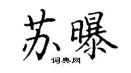 丁謙蘇曝楷書個性簽名怎么寫