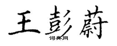 丁謙王彭蔚楷書個性簽名怎么寫