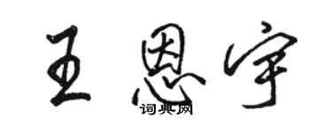 駱恆光王恩宇行書個性簽名怎么寫