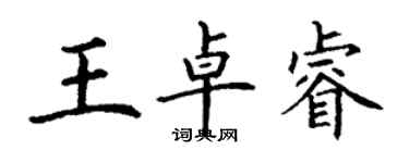 丁謙王卓睿楷書個性簽名怎么寫