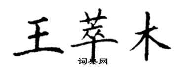 丁謙王萃木楷書個性簽名怎么寫