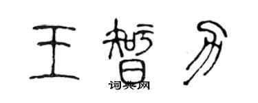 陳聲遠王智力篆書個性簽名怎么寫