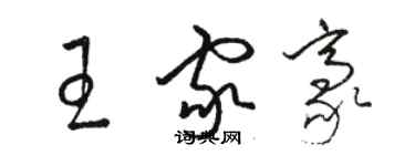 駱恆光王家豪草書個性簽名怎么寫