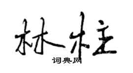 曾慶福林柱行書個性簽名怎么寫