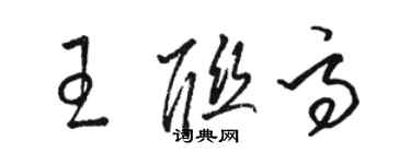 駱恆光王聯高草書個性簽名怎么寫