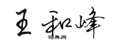 駱恆光王和峰行書個性簽名怎么寫