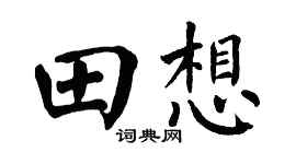 翁闓運田想楷書個性簽名怎么寫