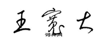 梁錦英王寬大草書個性簽名怎么寫