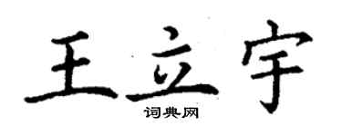 丁謙王立宇楷書個性簽名怎么寫